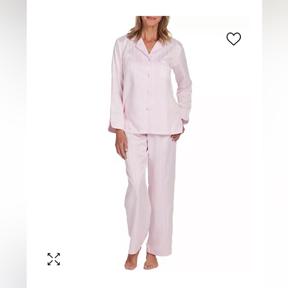 Miss Elaine Women's 2-Pc. Striped Notched-Collar Pajamas Set - Picture 1 of 5